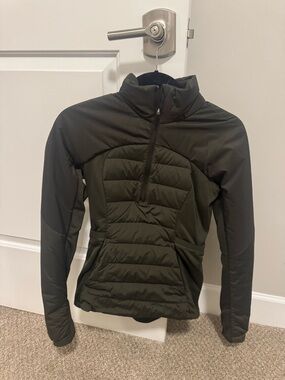 lululemon athletica Olive Green Half-Zip Quilted Jacket